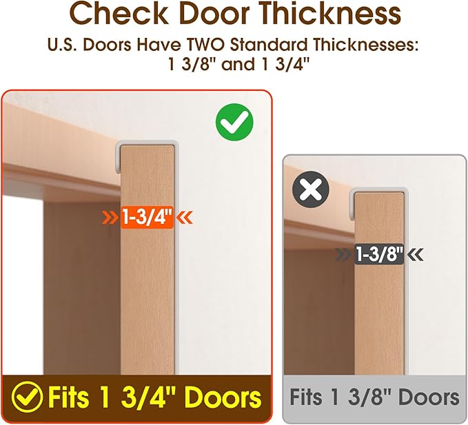 Long Over The Door Hooks Hanger with 15.75" Arms for Easier Access by Shorter, J16U, Perfectly Fits US Standard 1 3/4-inch Doors, Towel Rack Bathroom Organizer Holder, Rustproof, White
