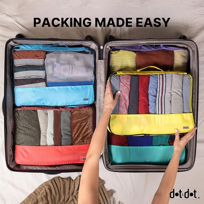 5pc Large Packing Cubes for Suitcases - Travel Packing Organizers for Carry on Suitcase - Luggage Packing Cubes for Travel - Packing Bags for Suitcases