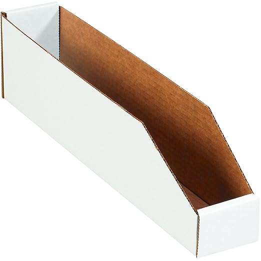 Box USA BBINBWZ318 Open Top Bin Boxes, 3" x 18" x 4 1/2", Oyster White (Pack of 25)