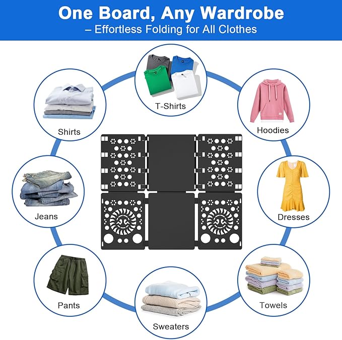 BoxLegend V3 Shirt Folder Board Tshirt Clothes Folder Folding Board Durable Laundry Sorter Helper Liner, Black