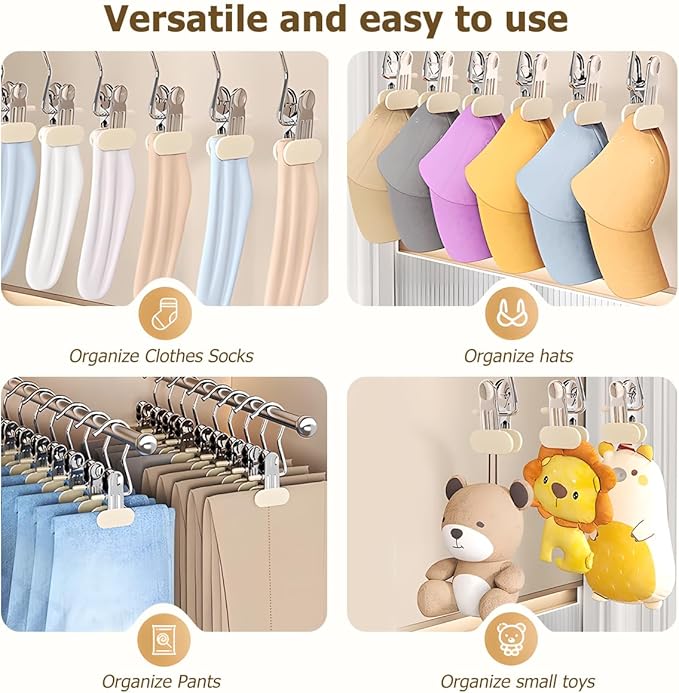 Boot Hangers Clips, 2025 New Heavy Duty Clothes Pin, Multipurpose Boot Hanger with Clips for Closet, Portable Laundry Clip for Travel, Clip Hangers for Pants Hats Socks Gloves (10, Pink)