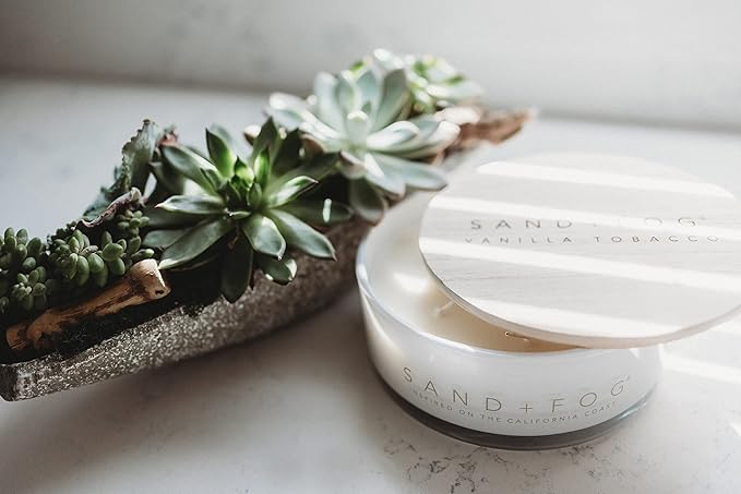 Sand + Fog Scented Candle - Eucalyptus Spa - Additional Scents and Sizes – 100% Cotton Lead-Free Wick - Luxury Air Freshening Jar Candles - Perfect Home Décor for Your Cocktail Table – 23 oz