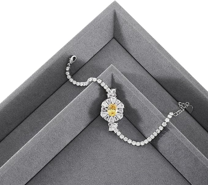 Velvet Jewelry Tray, Microfiber Tray,Premium Silver Jewelry Flat Tray,Felt Jewelry Organizer Trays For Watch,Necklace,Ring,Pendants