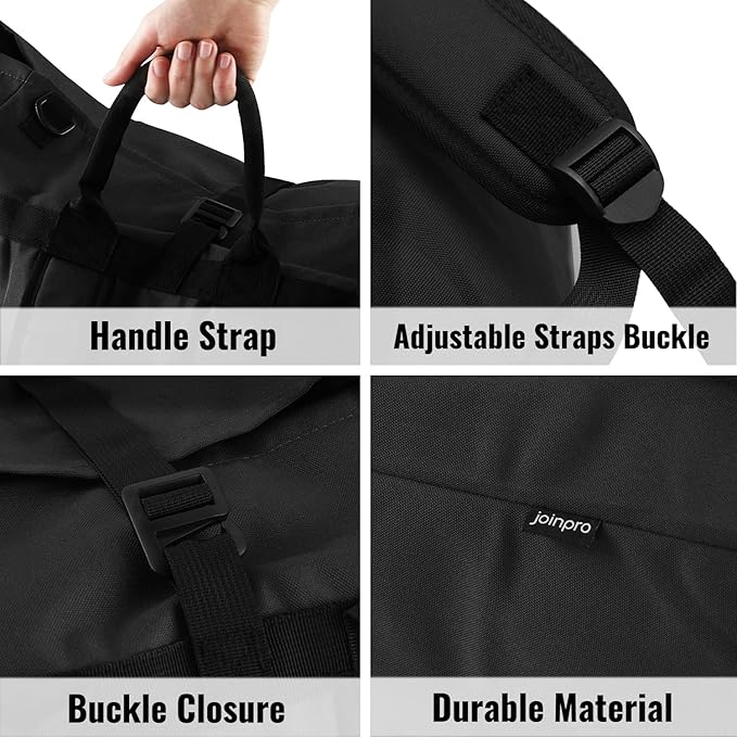 Laundry Bag Backpack, 125L Extra Large Laundry Backpack with Shoulder Straps, Adjustable Extendable Laundry Hamper Bag with 3 Pockets for College, Travel, Camping (Black)