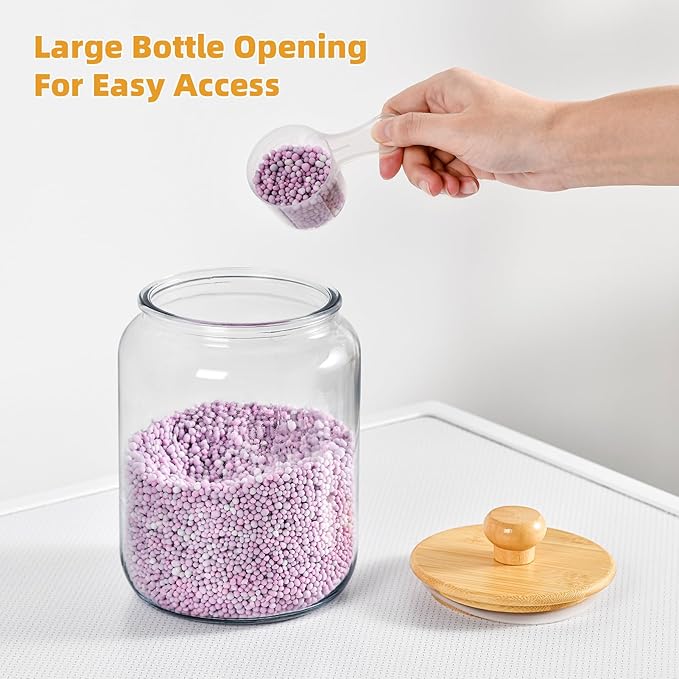 SUBEKYU Laundry Pod Containers and Dryer Sheet Holder with Lids Laundry Detergent Sheets Dispenser Laundry Room Organization Storage Box for Powder,Scent Booster Beads,Dryer Balls,Bath Salt