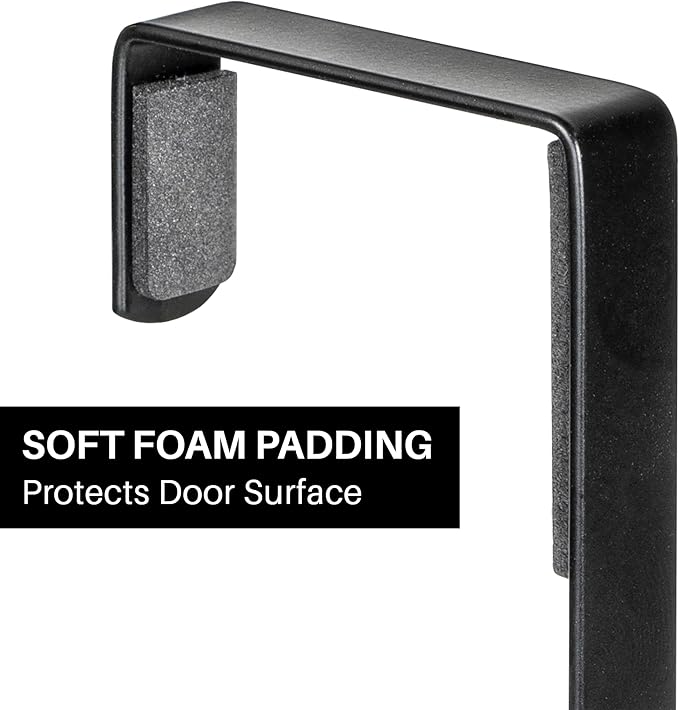 LYNK Professional® Home™ Over The Door Hooks - 28 Hook Over The Door Hanger - Over Door Coat Rack - Hanging Towels or Clothes - Bathroom, Bedroom or Laundry Room - Lifetime Ltd. Warranty – Black