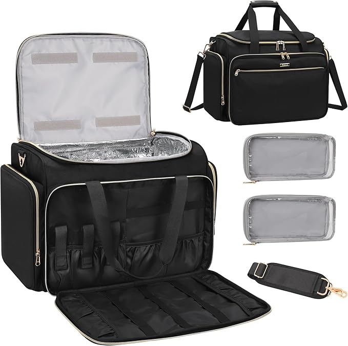 MONSTINA Professional Hairstylist Traveling Bag with Two Detachable Small Bags,Hairdressing Bag Makeup Salon Organizer Bag for Barber Hairdresser Insulation Material