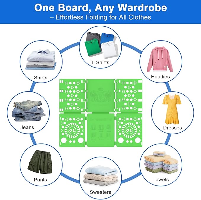 BoxLegend Shirt Folder Board Tshirt Clothes Folder Folding Board Durable Laundry Sorter Helper Liner, Green