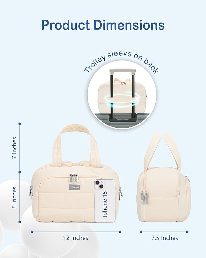 TOPDesign Travel Toiletry Bag for Women, Puffer Large Toiletry Bag, Lightweight Cosmetic Makeup Organizer with Handle for Traveling, Accessories, Essentials, Toiletries (Bandanna)