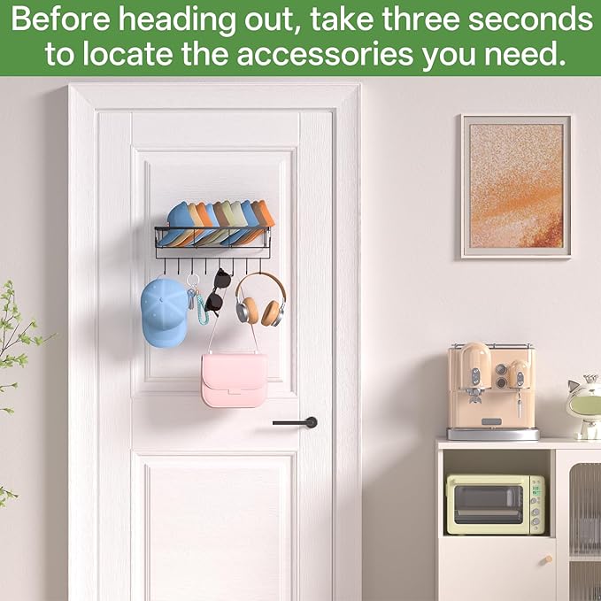 3 Pack Hat Rack for Wall - Hat Organizer for Baseball Caps Wall Mounted Space Saving Hat Shelf for Hats, Caps, Scarves, Keys & More,Durable Hat Holder Suitable for Entryways, Bedrooms,Closets