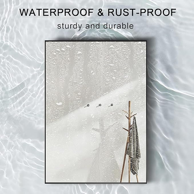 Rectangle Bathroom Mirror 30x36 inch, Large Mirror with Black Frame, Rectangular Vanity Mirror 30" X 36", Modern Matte Wall Mounting Mirrors, Hang Horizontal or Vertical