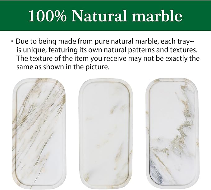 Marmor Marble Perfume Tray Bathroom Tray for Decorative,Candles,Jewelry Stone Vanity Tray,Kitchen Counter Decor and Home Decorative Tray Jewelry Tray Unique Festival Gifts(Calacatta Gold‌)