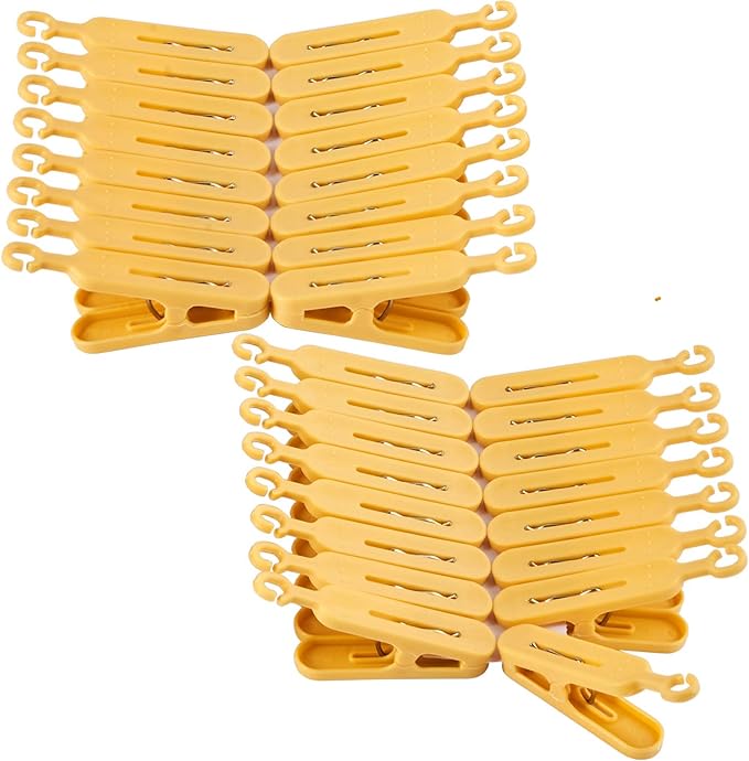 Drip Hanger Foldable Clip Hangers Plastic Wth 32 Drying Clips Wind-Proof Hook Laundry Drying Rack Hanger for Underwear Socks Bras Lingerie