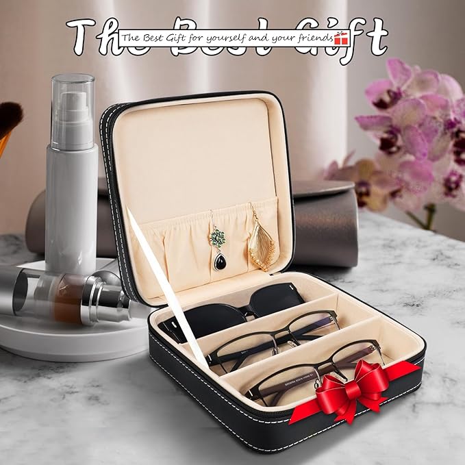 Travel Sunglasses Organizer, Sunglasses Travel Case for Multiple Pairs, Multiple Glasses Travel Case for Women, Men