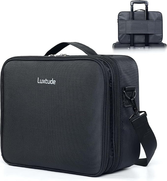 Luxtude Electronic Organizer Travel Case Large, Double Layer Tech Carrying Case, Home Electronics Bag Fits for iPad (Up to 12.9 in), Sturdy Storage for Camera