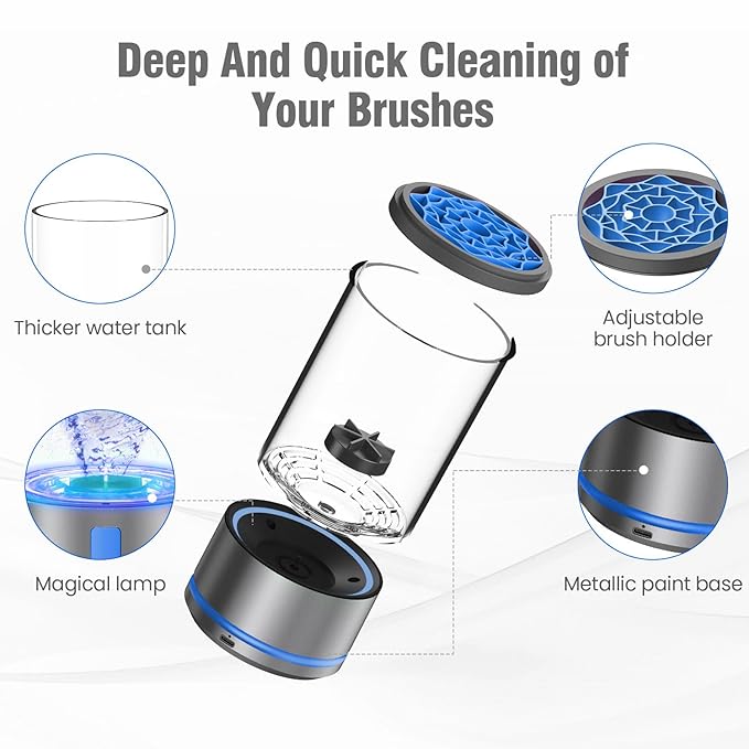 Electric Makeup Brush Cleaner Machine - 7000RPM Ultra Fast Rechargable Make Up Brush Washer - Automatic Cosmetic Brush Cleanser Tool Clean for Beauty Women, Girls Gift