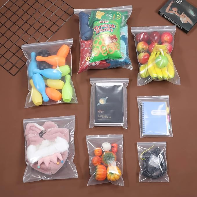 Thick 5 Mil 13 x 15 inches Large Clear Reclosable Zip Plastic Bags Lock Poly Bag Clothing Toys Product Seal Storage Bags With Zipper Heavy-Duty-20Pack