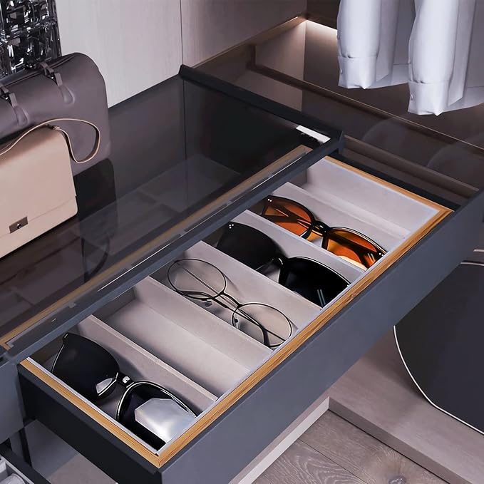 Natural bamboo Glasses Eyeglass Eyewear Sun glasses Sunglasses Box Storage Case Tray Display Showcase Organizer Box