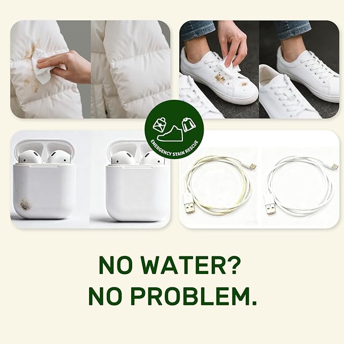 100 Pack Stain Remover Wipes for Clothes & Fabric – Instant Clothing Stain Remover for Shoes, Shirts & Jackets, Individually Wrapped Portable Wipes for Travel & On-the-Go Cleaning