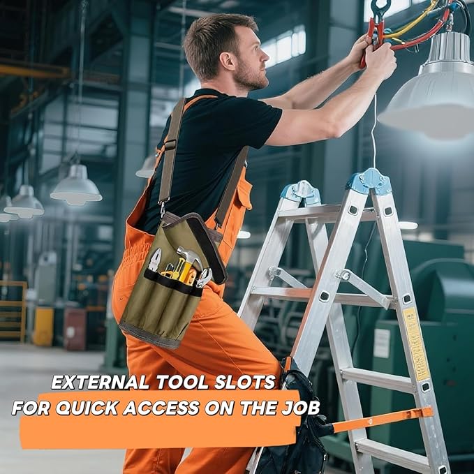 Roll Up Tool Bag-Tool Roll Organizer Heavy Duty Portable Tool Roll Bag for Mechanic Handyman Electrician Motorcycle Tools, Durable Tool Storage Gift for Men, Dad Birthday Gift
