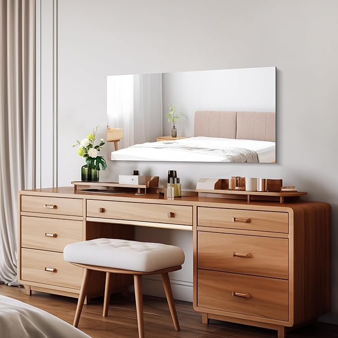 CILIBER Frameless Mirror, 20x40 Inch Bathroom Mirrors for Wall, Rectangle Bathroom Vanity Mirrors with Polished Edge, Hangs Horizontally or Vertically for Bathroom, Bedroom and Living Room