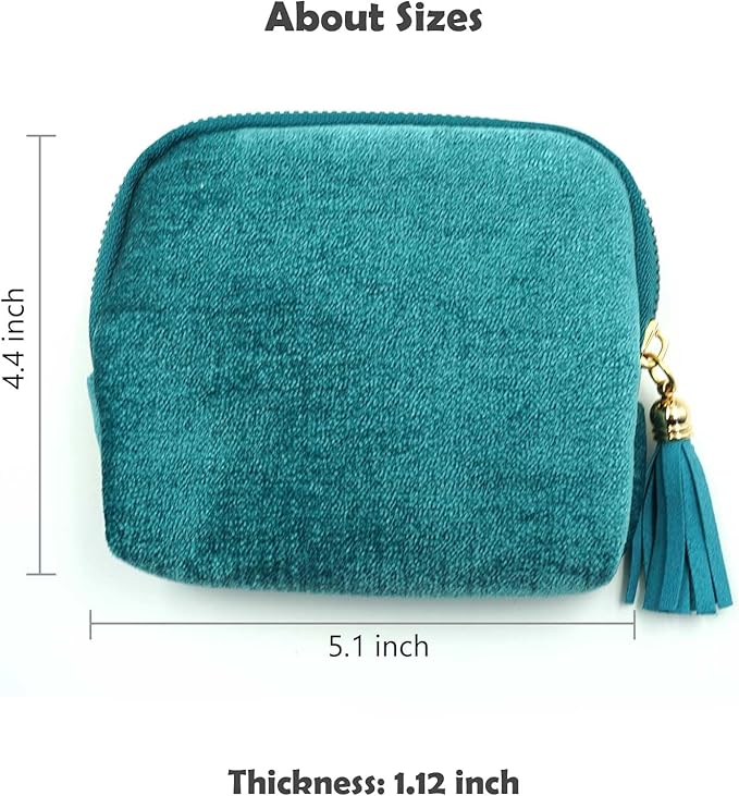 Travel Jewelry Case, Travel Jewelry Organizer, Travel Jewelry Bag with Zipper, Small Travel Jewelry Pouch for Necklaces Bracelets Bangles Rings Earrings Gemstones Storage(Sky blue)