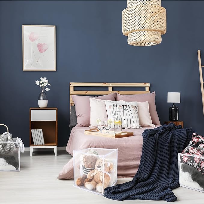 Zopeal 6 Pack Popup Laundry Hamper 13 Inch Collapsible Laundry Baskets with Handles Mesh Clothes Baskets Portable Single Layer Foldable Clothes Hamper Square Bin for Washing (White,Single-layer)