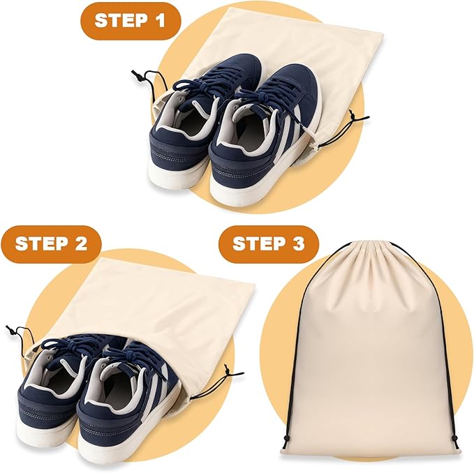 4 Pcs Shoe Travel Bags for Packing, 13.8" x 12.6" Perfect Shoe Bag for Men and Women for Travel