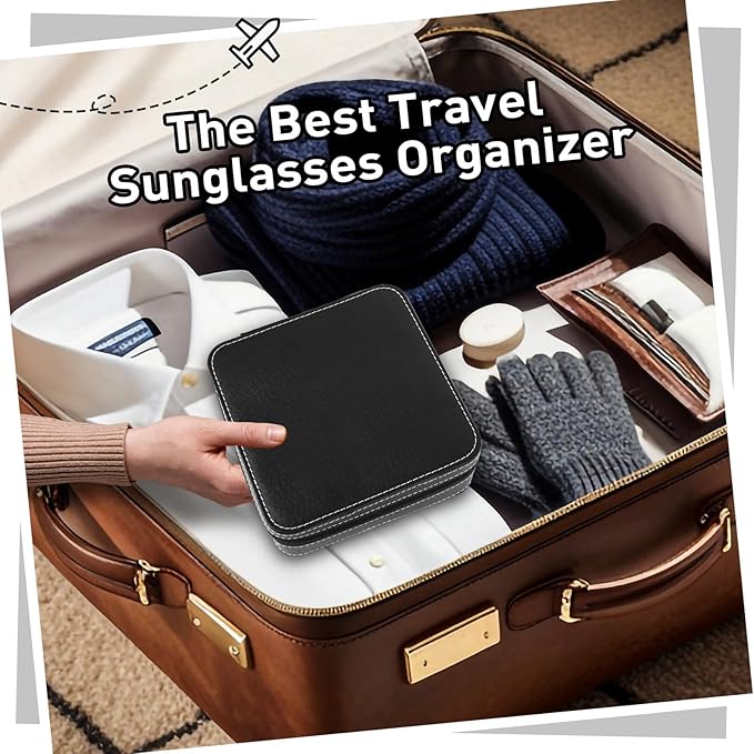 Travel Sunglasses Organizer, Sunglasses Travel Case for Multiple Pairs, Multiple Glasses Travel Case for Women, Men