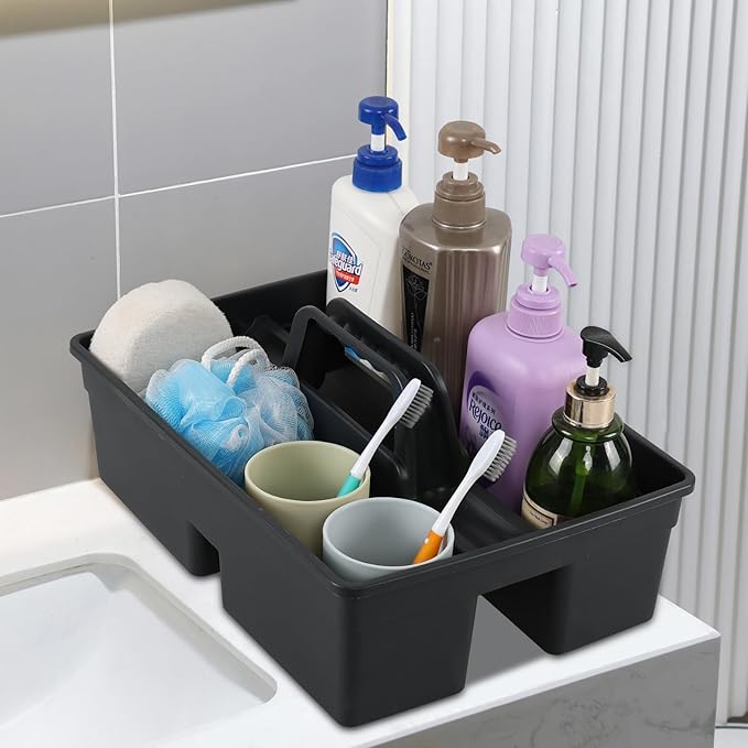 6 Packs Plastic Cleaning Tool Caddy with Handle, Cleaning Supply Carry Caddy for Cleaning Products