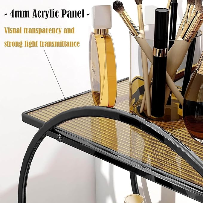 Perfume Organizer for Dresser, Black Bathroom Counter Organizer, 2 Tier Vanity Makeup Organizer, Bathroom Organizer and Storage for Skincare Cosmetic Perfume Display Stand for Bedroom Decor