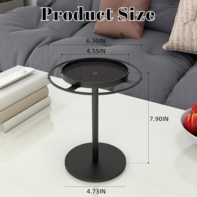 LSK Metal Sunglasses Organizer, Glasses Holder Stand with Storage Tray, Eyeglasses Holder with Anti-Slip Pads for Tabletop, Desk, Dresser, Matte Black