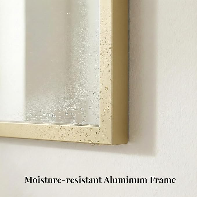 36"x36" Large Gold Wall Mirror, Metal Framed Bathroom Vanity Mirror, Oversized Square Mirror Over Sink, Luxury Living Room Decor, Flush Mount