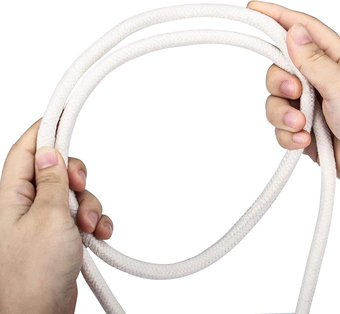HOZEON 3/8 Inch x 164 Feet Natural Cotton Rope, White Heavy Duty Clothesline Cord Craft Knitting Thread String Wall Hanging Rope for Plant Mirror Garden DIY Decoration Hanger