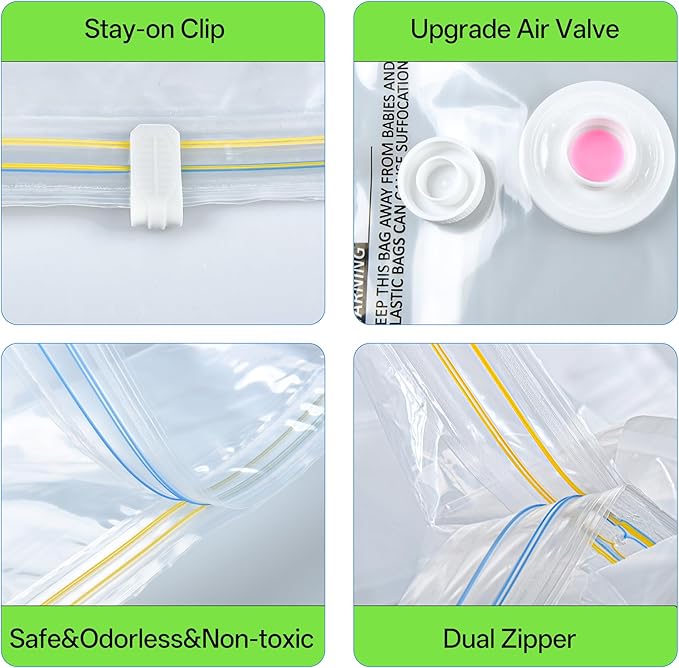 Travel Vacuum Storage Bags with Cordless Rechargeable Pump, Space Saver Compression Packing Seasonal Seal Bag for Clothing Bedding Blanket Pillows (9 Combo+Wireless Pump)