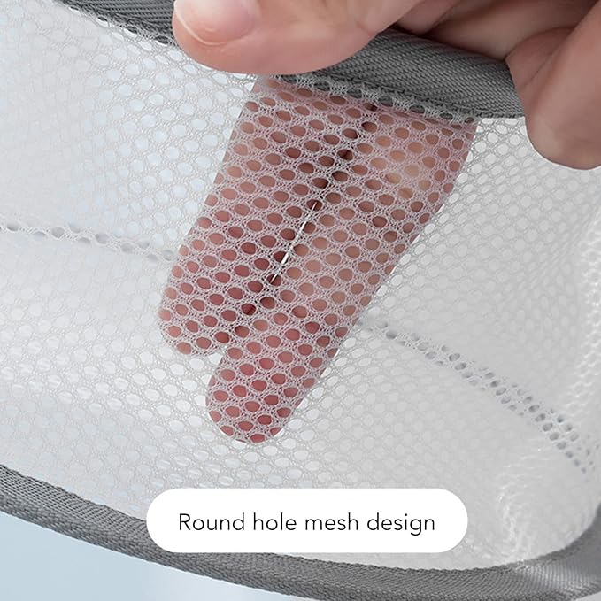 Makeup Brush Drying Rack, 3pcs Hanging Mesh Dry Net Mini Ventilated Windproof Drying Rack Basket Dryer for Makeup Brushes Tools (Grey)