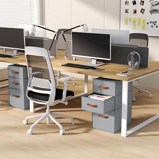 DIMJ Closet Organizers and Storage- Fabric Stackable Storage Drawers Shelf Organizer for Clothes, Underwear, Sweaters, Collapsible Storage Bins for Wardrobe, Bedroom, Shelves