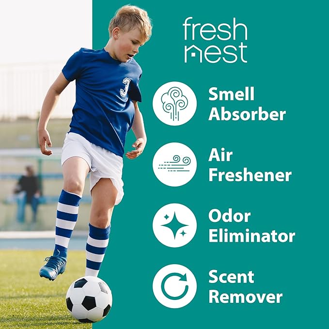 Shoe Deodorizer 4-Pack (8 Count) - Odor Eliminator, Air Freshener, Smell Absorber, Scent Remover for Shoes, Gym Bags, Soccer Cleats, Closets, Pet Area, Reusable - Shoe Deodorant