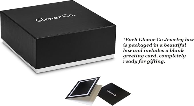 Glenor Co Earring Organizer Tray - 4 Stackable Trays with Lid -45 Slot Classic Jewelry Storage Display Case for Drawer or Dresser - Holder for Earring Ring Necklace or Cufflinks - Large Mirror - Black