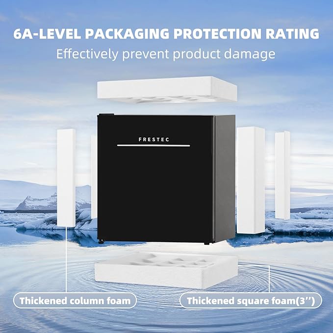 Frestec 1.7 Cu.Ft Mini Fridge with Freezer, Mini Fridge for Bedroom, Small Refrigerator, Dorm Refrigerators with Freezer, Compact Refrigerator for Office, Apartment, Dorm, Bedroom (Black)