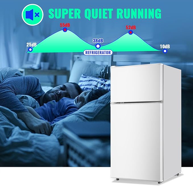 2.4 Cu.ft Small Refrigerator with Double Doors Mini Fridge with Freezer Dorm Refrigerator For Singel 7 Mode Temperature Suit for Apartment Bedroom Rv White