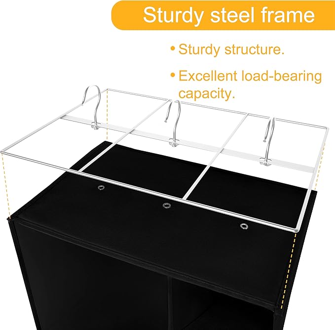 coastal rose Hanging Shoe Closet Storage Organizer, 15 Sections Closet Organizers and Storage Shelves Shoe Rack Holder Hanger, Black