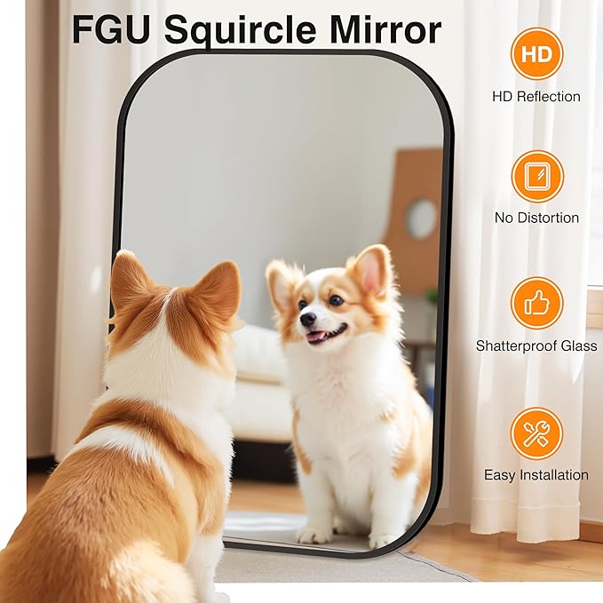 Bathroom Mirror for Wall, Black Bathroom Vanity Mirror for Over Sink 24 x 36, HD Reflection Shatterproof Mirror for Living Room Bedroom Entryway, Metal Frame Rectangular Shape