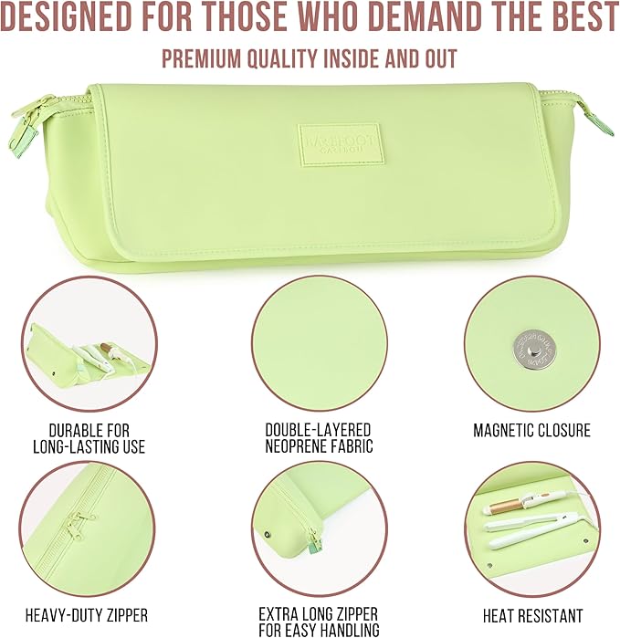 BAREFOOT CARIBOU Hair Tools Travel Bag and Heat Resistant Mat for Flat Irons, Straighteners, Curling Iron, and Haircare Accessories, 2-in-1 design, with Interior Pockets, Portable Organizer