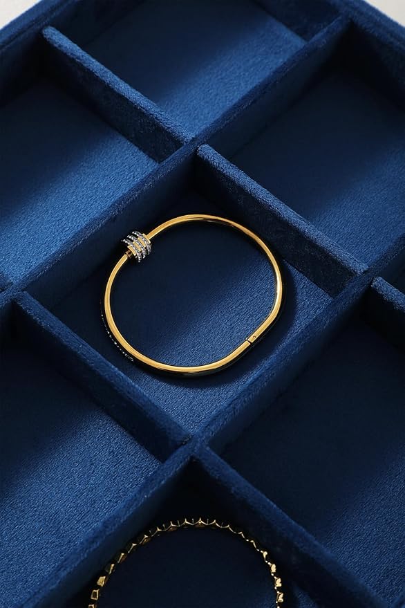 Jewelry Organizers And Storage, Velvet Jewelry Trays,Premium Flat Watch Tray,Luxury Jewelry Display For Vendors,Blue Necklace Display For Selling