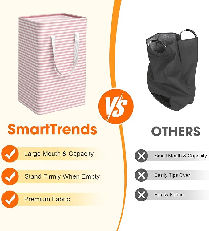 3 Pack Large Laundry Basket,Waterproof & Freestanding Laundry Hamper,Collapsible Clothes Hampers with Easy Carry Long & Reinforced Handles in Bathroom,College Dorm(100Lx3,Pink)
