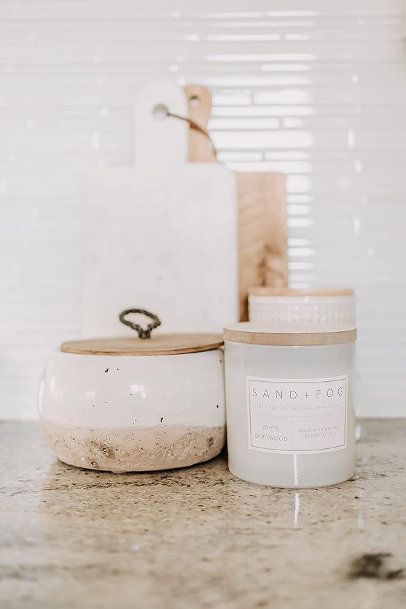 Sand + Fog Scented Candles - Apple Spice - Additional Scents and Sizes - 3 Wicks 100% Cotton Lead-Free - Luxury Air Freshening Jar Candles - Perfect Home Decor - 21 oz