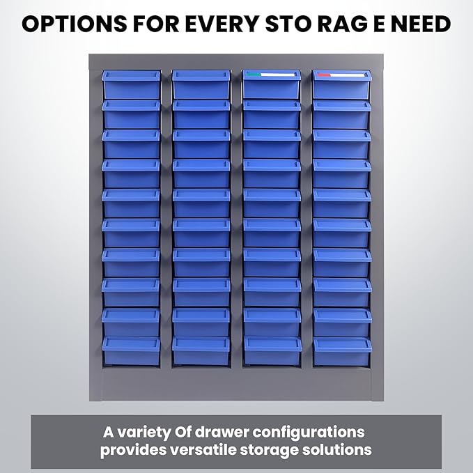 40 Drawer Parts Cabinet, Blue Nut and Bolt Organizer, ABS Material Bolt Organizer Storage, Nuts and Bolts Organizers with Shelf and Label, Bolts Bins for Tool Hardware Storage