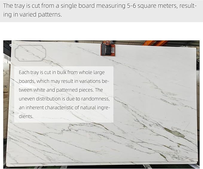 Marmor Real Natural Marble Bathroom Tray for Perfume, Candles, Jewelry Stone Vanity, Bathroom & Kitchen Counter Organizer and Home Decor (Calacatta Gold Marble Lace Long Plate)