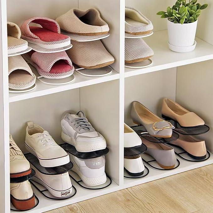 CiBiZi Shoe Slots Organizer 20Pack Metal Shoe Stackers for a Pair of Shoes Display Shelf Shoe Holder Shoe Storage Closet Organizers Shoe Space Saver Organizador de Zapatos White